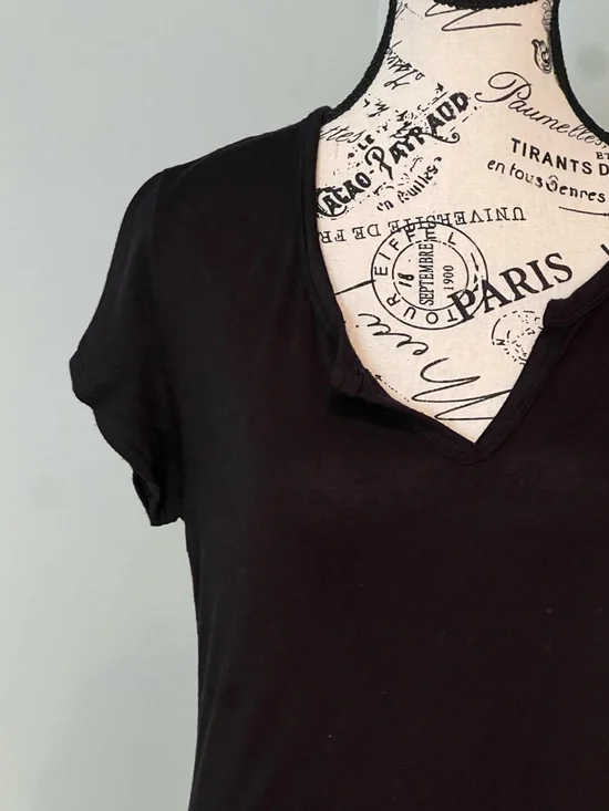 Antistar Black V Neck Dress | Size M | Stretchy | Preowned | Classic Everyday - Picture 8 of 11